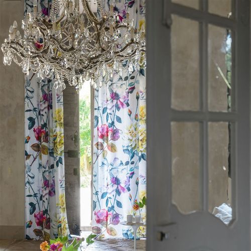 Обивочная ткань - COUTURE ROSE - DESIGNERS GUILD - для штор / в цветочек / из льна