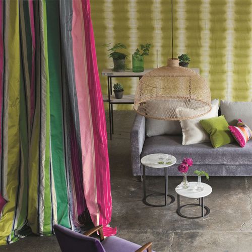 Обивочная ткань - ZETANI - DESIGNERS GUILD - для штор / в полоску / из шелка
