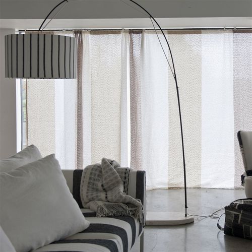 Однотонная гардинная занавеска - LAUZON  - DESIGNERS GUILD - в полоску / из шерсти мериноса / из льна