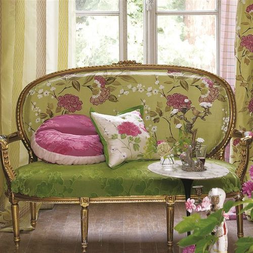 Обивочная ткань - MARINSKY  - DESIGNERS GUILD - для штор / в цветочек / из хлопка