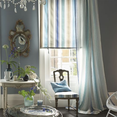 Обивочная ткань - LAVANDOU  - DESIGNERS GUILD - для штор / в полоску / в цветочек