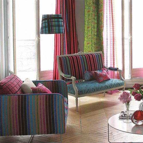 Обивочная ткань - MOYKA - DESIGNERS GUILD - для штор / с рисунком / из бархата