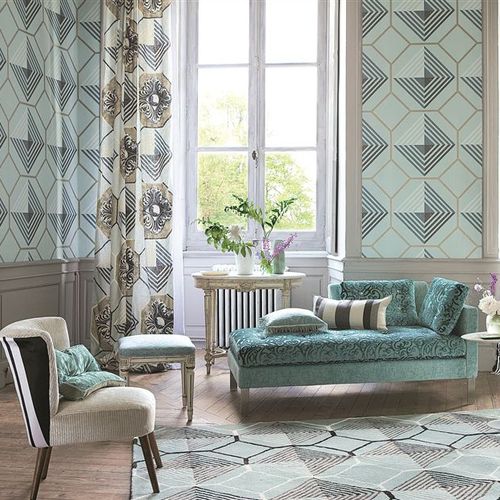 Обивочная ткань - DARLY - DESIGNERS GUILD - для штор / настенная / с рисунком