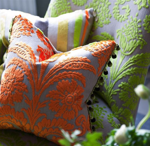 Обивочная ткань - TRASIMENO - DESIGNERS GUILD - в полоску / дамасская / из льна
