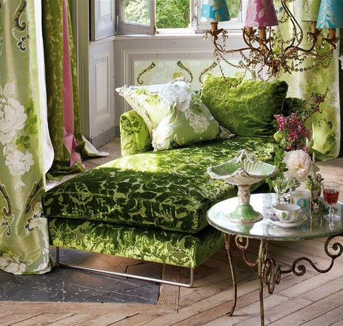 Обивочная ткань - MONTEVERDI - DESIGNERS GUILD - для штор / в полоску / в цветочек