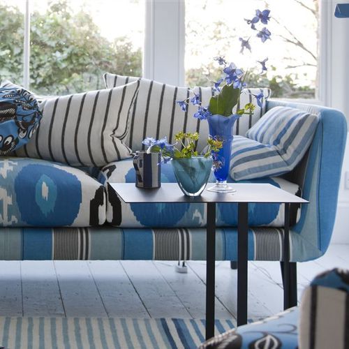 Обивочная ткань - MONTICELLO - DESIGNERS GUILD - в полоску / из хлопка / набивная