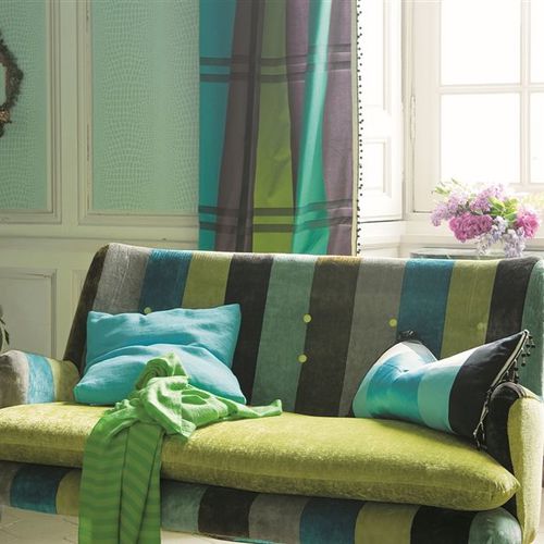 Обивочная ткань - TREVELYAN  - DESIGNERS GUILD - для штор / в полоску / из шелка