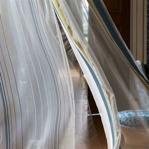 Гардинная занавеска в полоску - ALISEDA  - DESIGNERS GUILD - дамасский рисунок / в цветочек / моющаяся