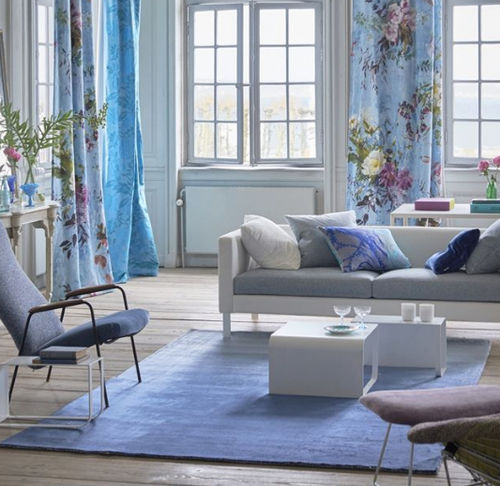 Современный ковер - EBERSON COBALT - DESIGNERS GUILD - однотонный / из шерсти / прямоугольный