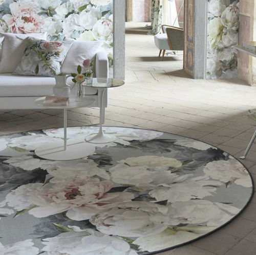 Современный ковер - PEONIA GRANDE ZINC - DESIGNERS GUILD - в цветочек / из полиамида / прямоугольный