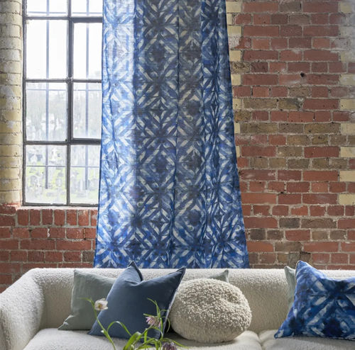 Обивочная ткань - PARQUET BATIK  - DESIGNERS GUILD - для штор / c геометрическим рисунком / из хлопка