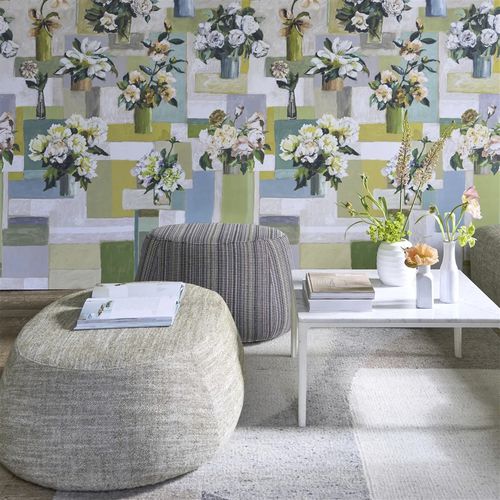 Современный обои - POTTERY STUDIO  - DESIGNERS GUILD - с рисунком / имитация ткани / многоцветный