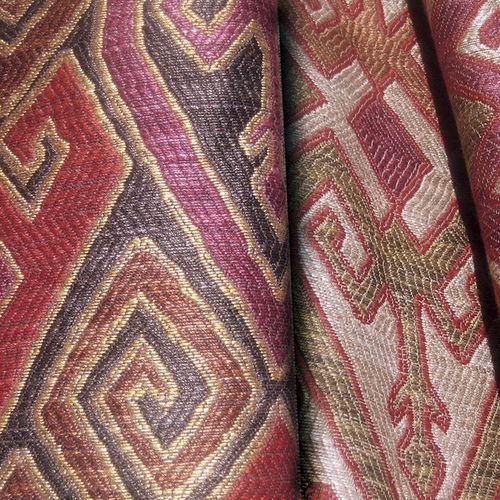 Обивочная ткань - KILIM  - EDMOND PETIT - c геометрическим рисунком / из хлопка / из льна