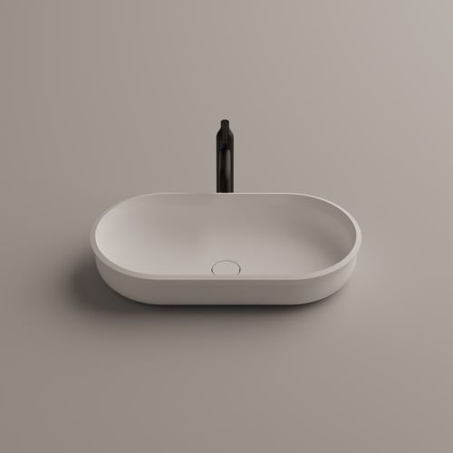 Настольная раковина - Undici - AGAPE - из Solid Surface / на заказ / овальная