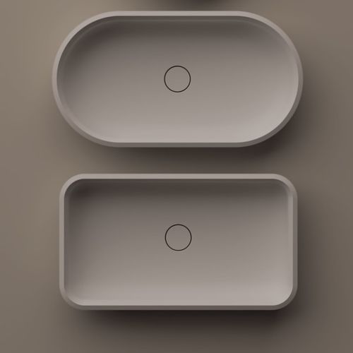 Настольная раковина - Undici - AGAPE - из Solid Surface / на заказ / прямоугольная