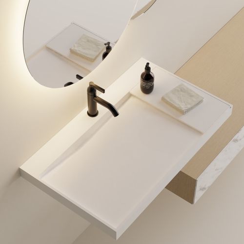 Подвесная раковина - Litorale - AGAPE - из Solid Surface / с умягчителем воды / на заказ