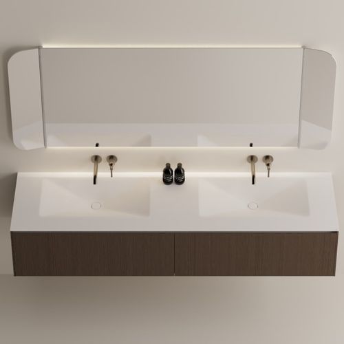 Встроенная раковина - Raso - AGAPE - из Solid Surface / со встроенной столешницей / на заказ