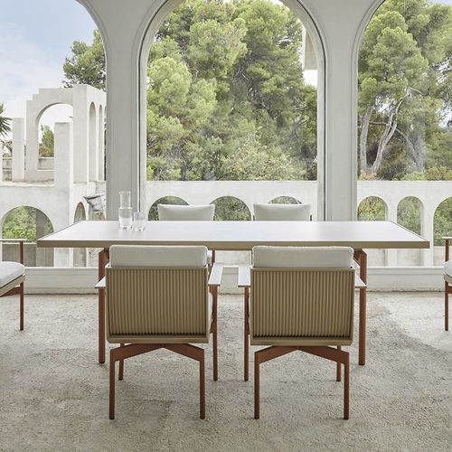Современный обеденный стол - ONDE  - GANDIA BLASCO - из Dekton® / с основанием из алюминия / прямоугольный