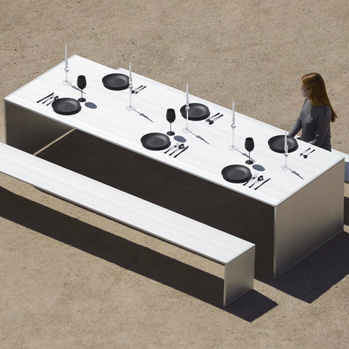 Современный обеденный стол - GBMODULAR - GANDIA BLASCO - из анодированного алюминия / с основанием из анодированного алюминия / прямоугольный