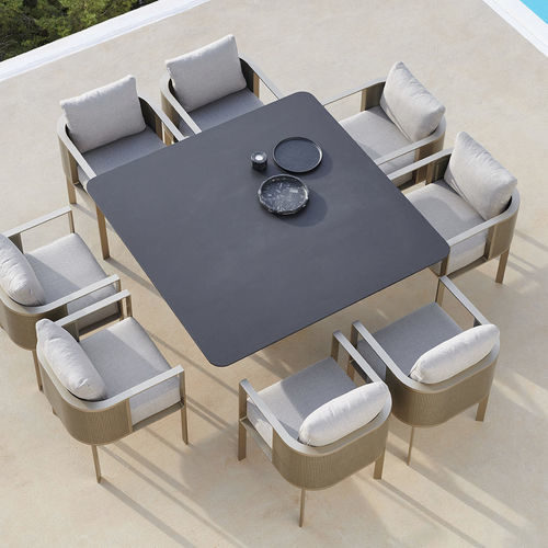 Современный обеденный стол - SOLANAS  - GANDIA BLASCO - из Dekton® / с основанием из алюминия / с основанием из стального листа