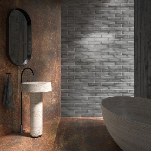 Плитка из керамогранита - THÉKĒ ACCIAIO - IRIS CERAMICA - матовая / для интерьера / для ванной комнаты