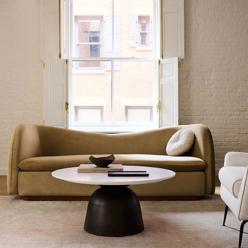 Современный диван - Kaufman - West Elm - из ткани / с подлокотниками / со съемной подушкой