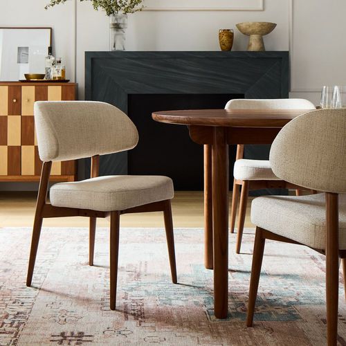 Современный cтул - Hyde  - West Elm - для интерьера / из ткани / из цельной древесины