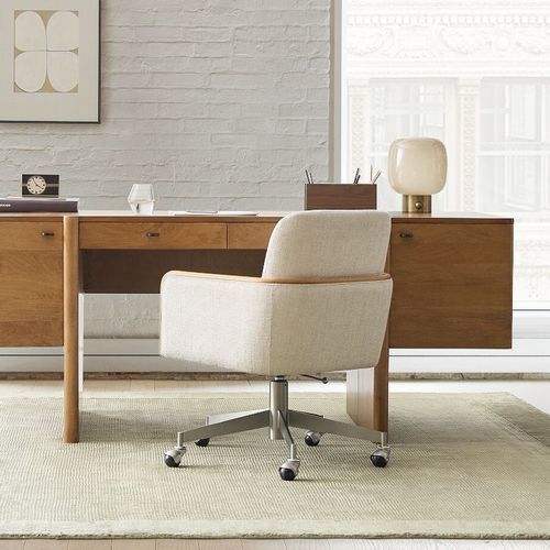 Современный стул для офиса - Show - West Elm - для интерьера / из ткани / с основанием из нержавеющей стали