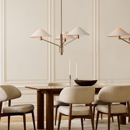 Современная люстра - Devon - West Elm - из металла / из ясеня / 3 лампочки