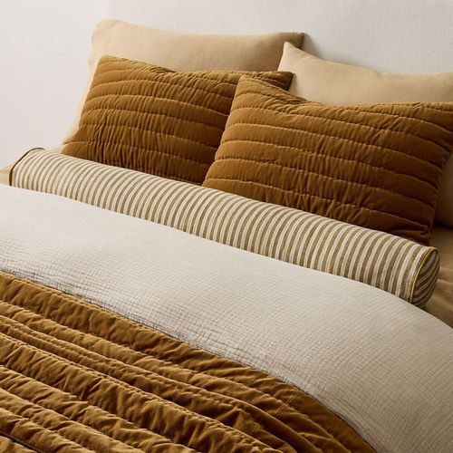 Цилиндрическая подушка - Modern Bolster - West Elm - в полоску / для бытового использования / из шелка