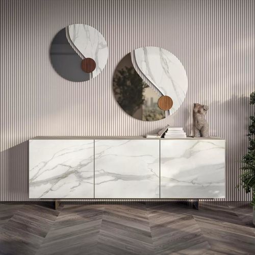 Современный буфет - OLYMPIA - BONTEMPI CASA - из лакированной древесины / из лакированного металла / из стекла