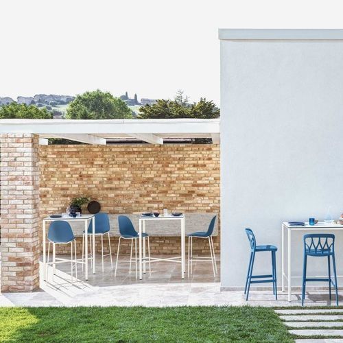 Современный высокий стол для еды стоя - MOON ALTO - BONTEMPI CASA - из лакированного металла / из стекла / из мрамора