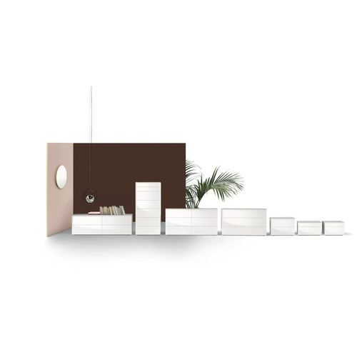 Современный комод - ENEA  - BONTEMPI CASA - из лакированной древесины / из лакированного стекла / 5 выдвижных ящиков