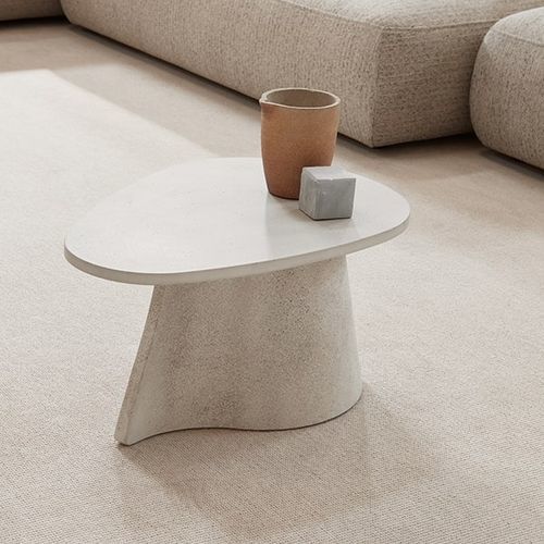 Современный журнальный столик - FOSSIL - MDF Italia - из цемента / с основанием из цемента / с центральной опорой