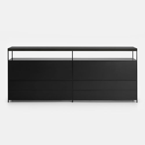 Современный буфет - MINIMA 3.0 - MDF Italia - из орехового дерева / из фанеры / с выдвижными ящиками
