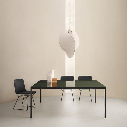 Современный стол - OFFSET - MDF Italia - из стекла / из восстановленного камня / с основанием из экструдированного алюминия