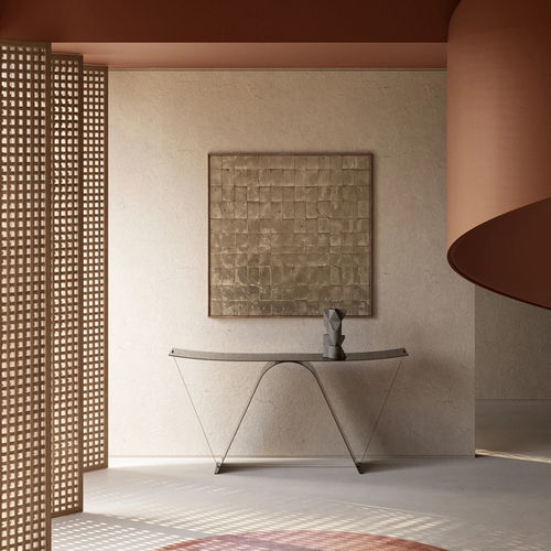Современный вспомогательный столик - EQUILIBRIUM CONSOLE - MDF Italia - из стального листа / изогнутый / для бытового использования
