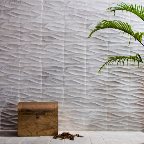 Плитка из натурального камня - AMBRA BIANCO CARRARA - ARTISTIC TILE - 3D / для интерьера / настенная