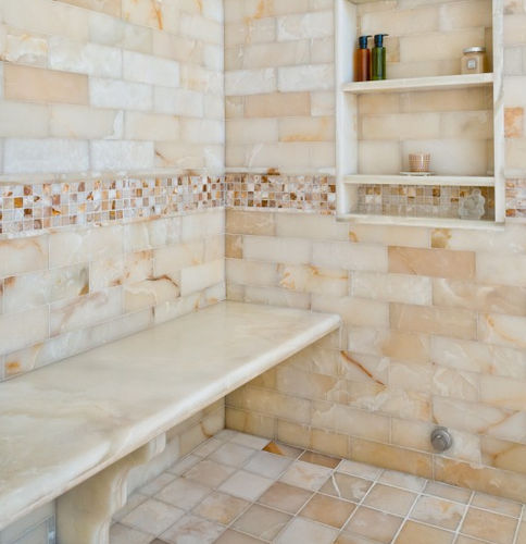 Плитка из натурального камня - BIANCO ONYX SELECT - ARTISTIC TILE - полированная / для ванной комнаты / настенная