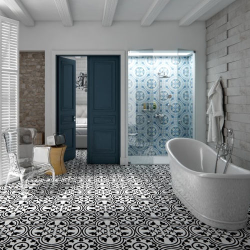 Плитка из керамогранита - HYDRAULIC BLACK - ARTISTIC TILE - полированная / для интерьера / напольная