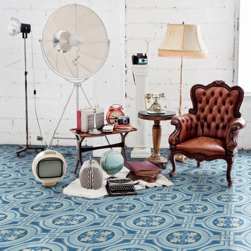 Плитка из керамогранита - HYDRAULIC BLUE - ARTISTIC TILE - полированная / для интерьера / напольная