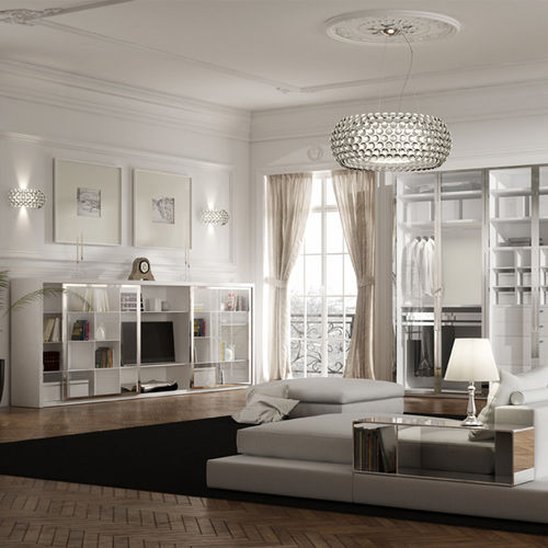 Современная тумба под телевизор - LIRA TRANSPARENTE - MUEBLES DOCA - из лакированной древесины / из стекла