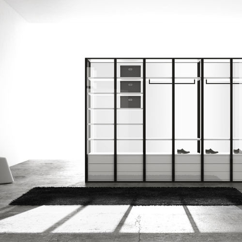 Современный шкаф для одежды - LEACH TRANSPARENTE  - MUEBLES DOCA - из лакированной древесины / из стекла / из металла