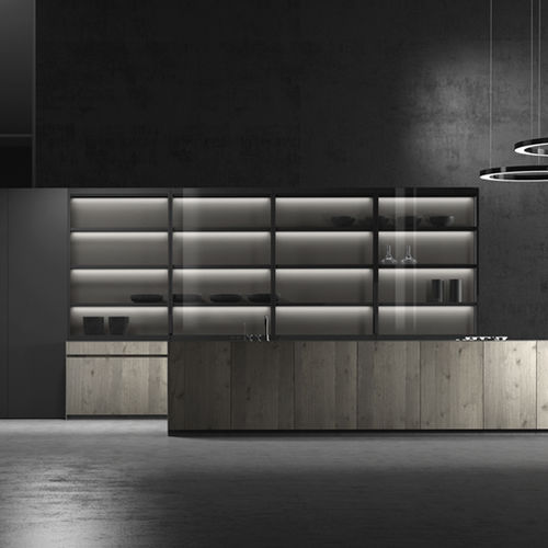 Современная кухня - TEXTURA OCEANIC - MUEBLES DOCA - из дерева / в форме U / без ручки