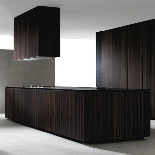 Современная кухня - ANGON MOOCCA - MUEBLES DOCA - из фанерованной древесины / островного типа / без ручки