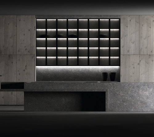 Современная кухня - LUXURY ARGUS  - MUEBLES DOCA - из фанерованной древесины / из камня / островного типа