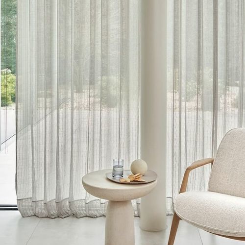 Ткань для штор - JASKO FR - JAB ANSTOETZ FABRICS - однотонная / из полиэстера / прозрачная