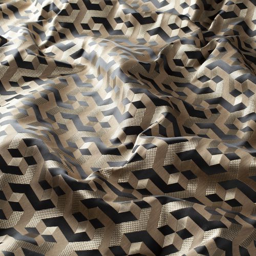 Ткань для штор - MALACHIT - JAB ANSTOETZ FABRICS - c геометрическим рисунком / из полиэстера / из хлопка