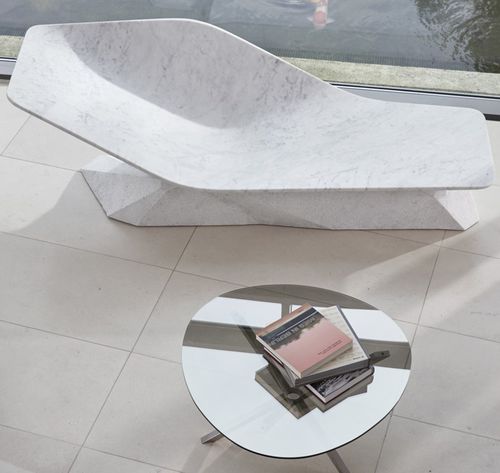 Современный шезлонг - MARBLE WING - DRAENERT - из мрамора / из мрамора / белый