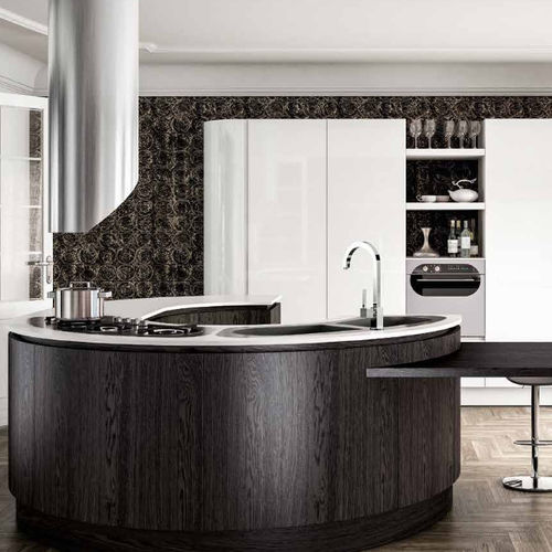 Современная кухня - B50 - BERLONI - из дерева / островного типа / круглая